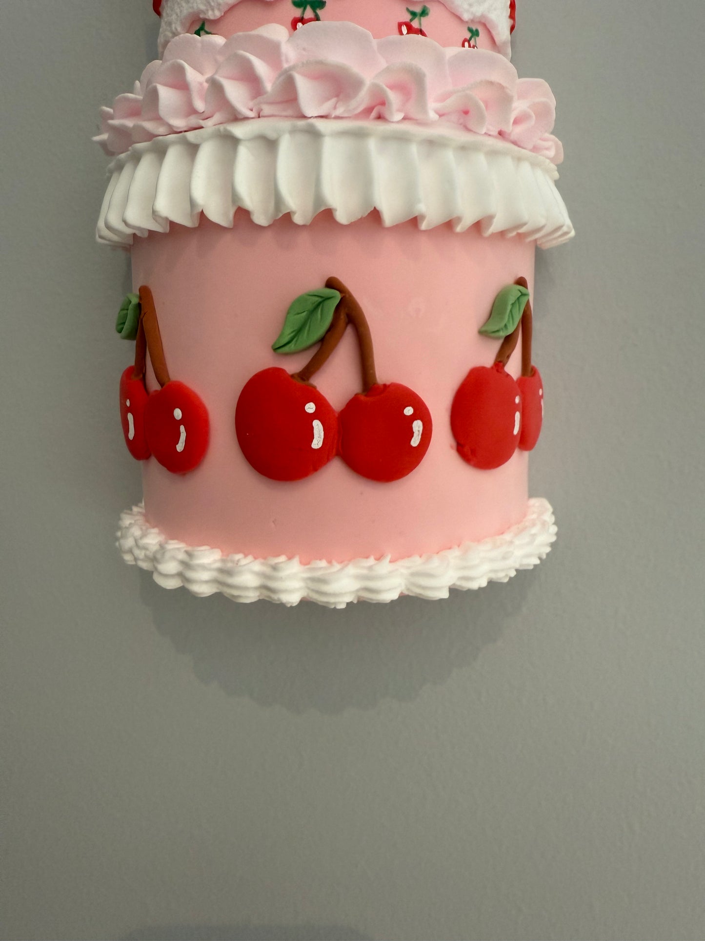 Pink Cherry Fake cake Wall Hanging