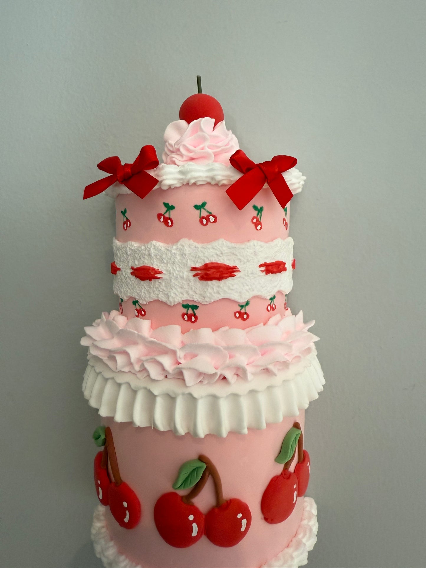 Pink Cherry Fake cake Wall Hanging