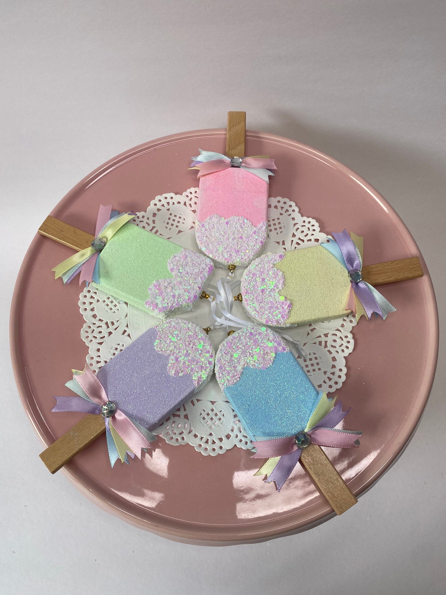 Pastel Ice Popsicles Ornaments
