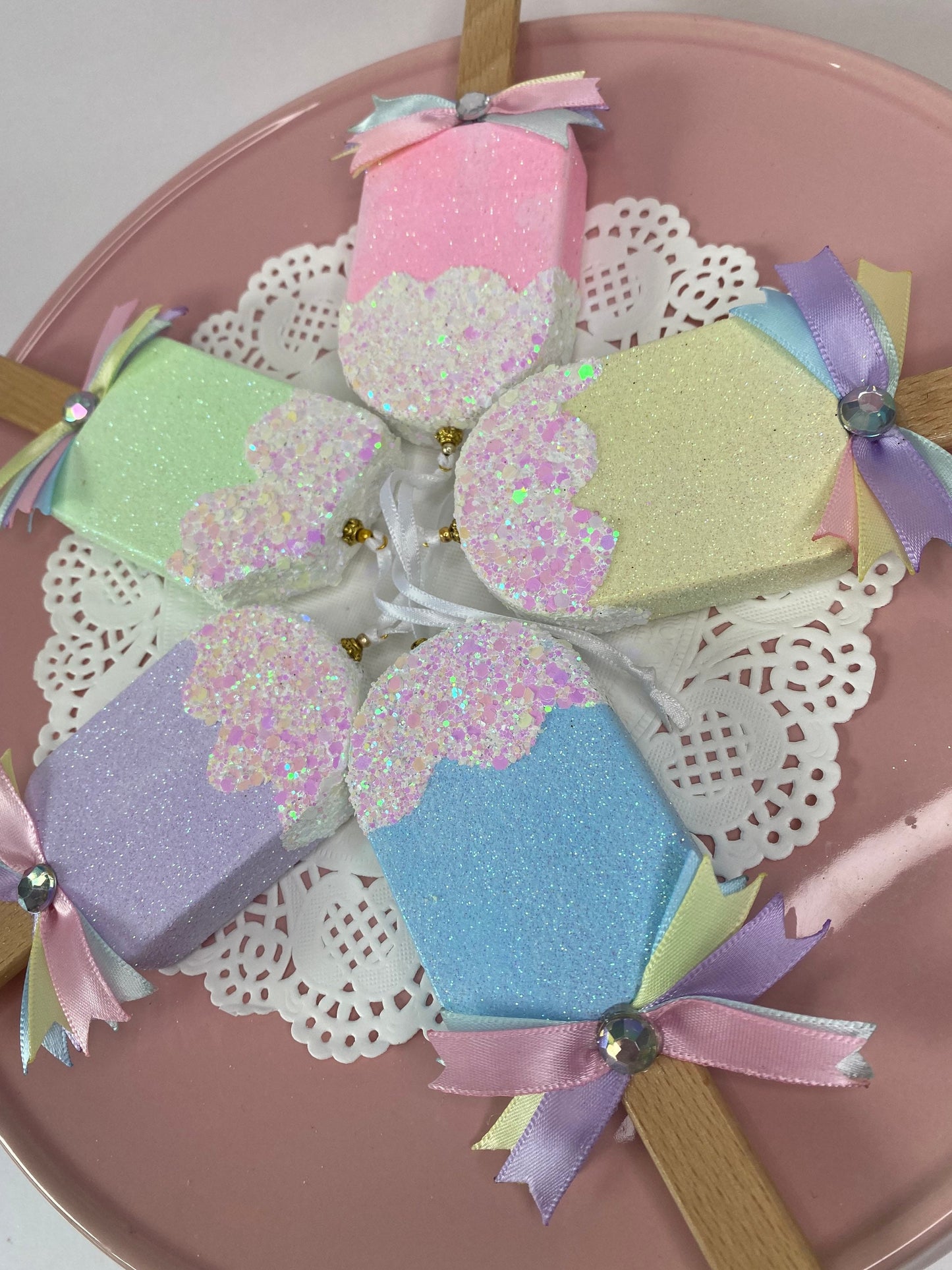Pastel Ice Popsicles Ornaments
